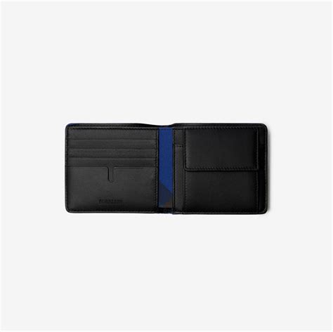 burberry black leather bifold|Heritage EKD Bifold Wallet in Black .